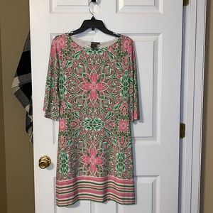 Beautiful pink and green women’s dress!